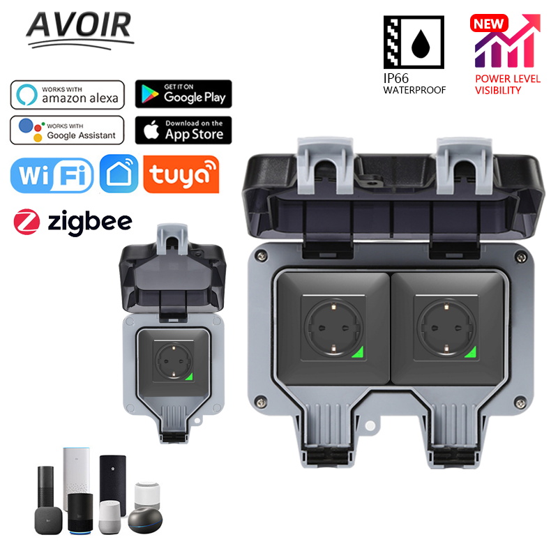 Outdoor Power Outlet With Remote Control - Avoir Tuya Zigbee 전기 콘센트 IP66