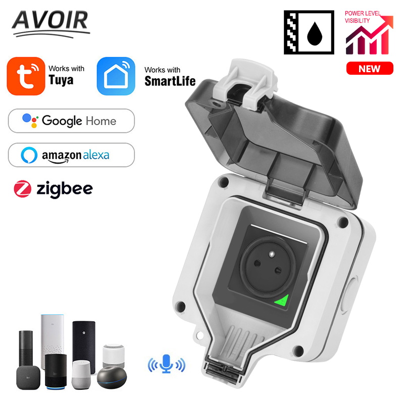 Outdoor Power Outlet With Remote Control - Avoir Zigbee Tuya IP66 실외 방수