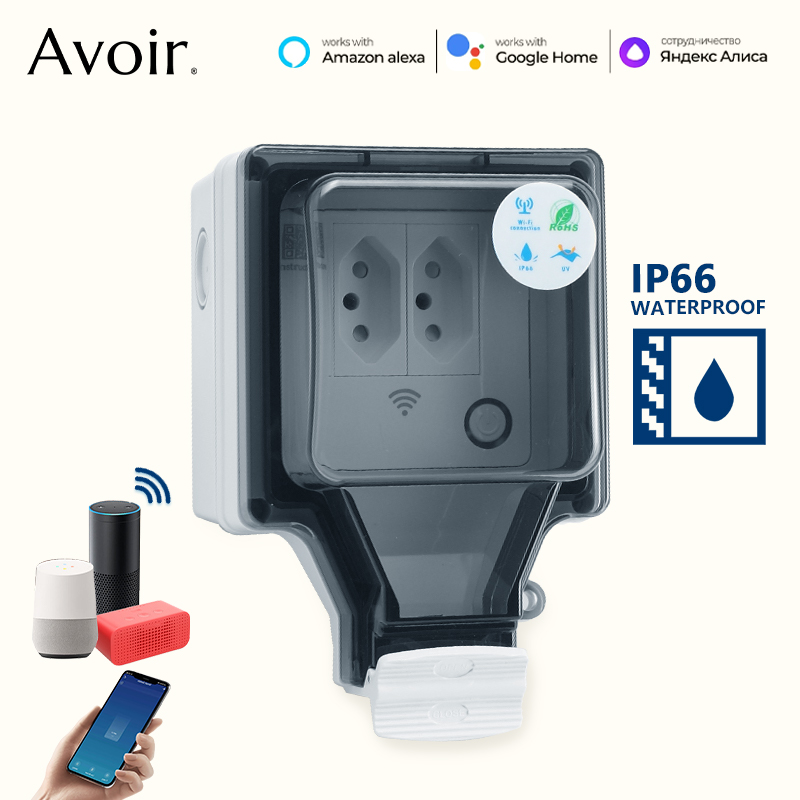 Outdoor Power Outlet With Remote Control - Avoir Tuya Wifi 스마트 소켓 IP66