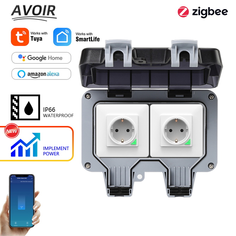 Outdoor Usb Power Outlet - Avoir Tuya Zigbee 전기 소켓 IP66