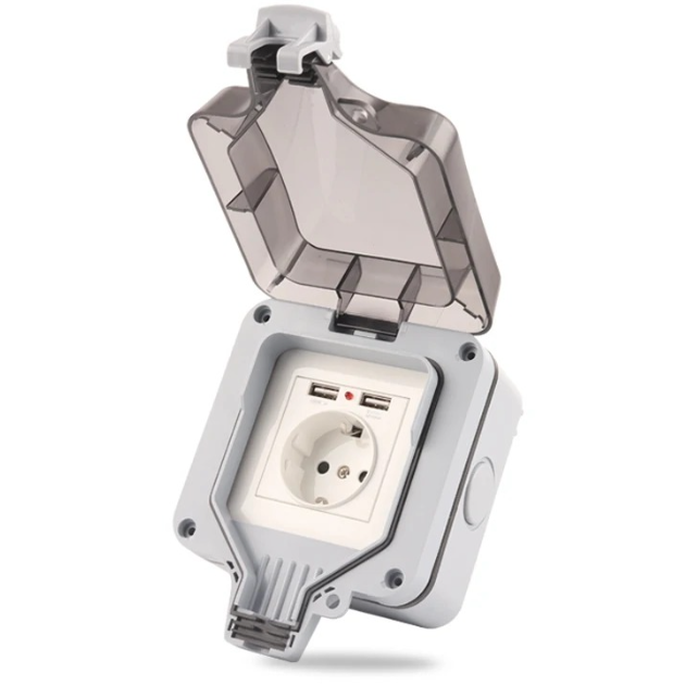 Outdoor Usb Power Outlet - IP66 EU 표준 독일식 야외 방수