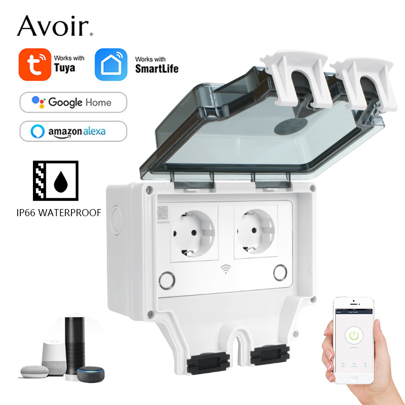 Outdoor Power Outlet With Remote Control - Avoir Tuya IP66 방수 전기 소켓