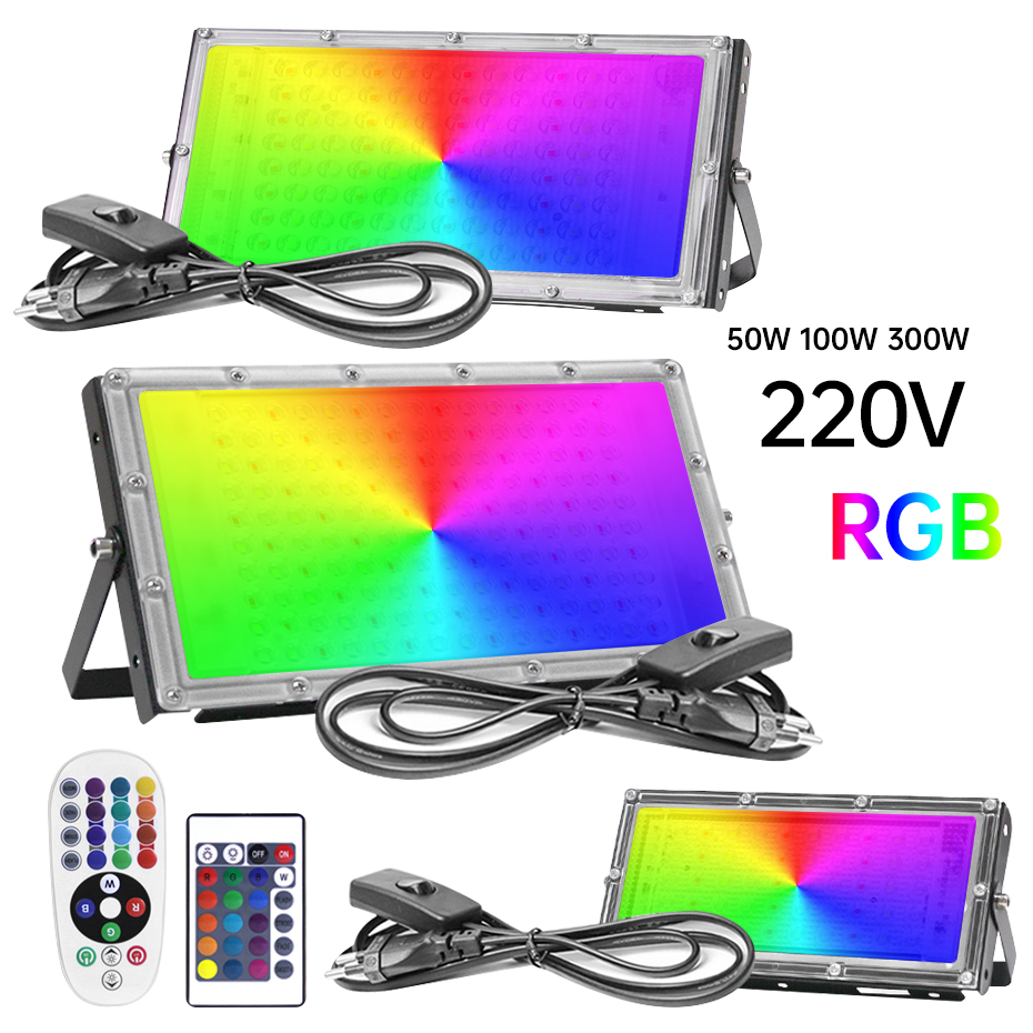 Outdoor Power Outlet With Remote Control - IP65 방수 RGB LED 투광등 50W/100W/300W