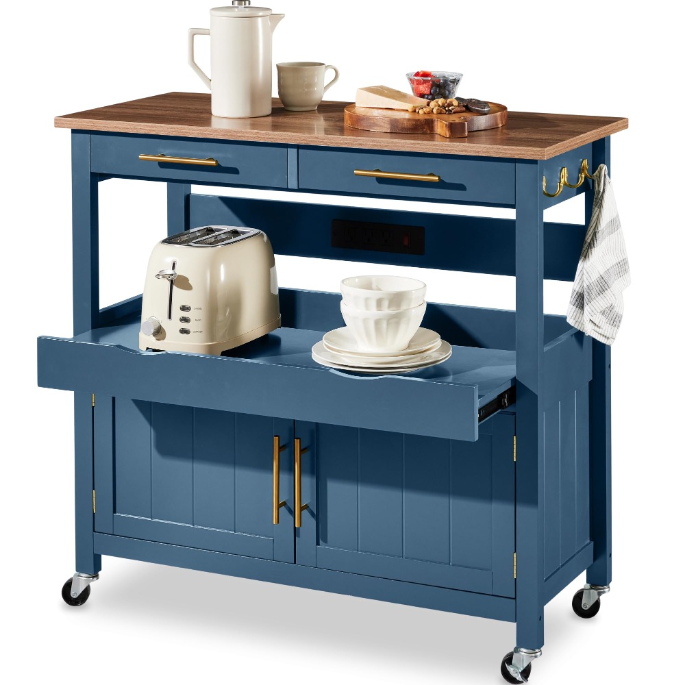 36인치 대형 롤링 주방 아일랜드 카트, 2도어 캐비닛 - Outdoor Kitchen Power Outlet 리뷰 및 가격