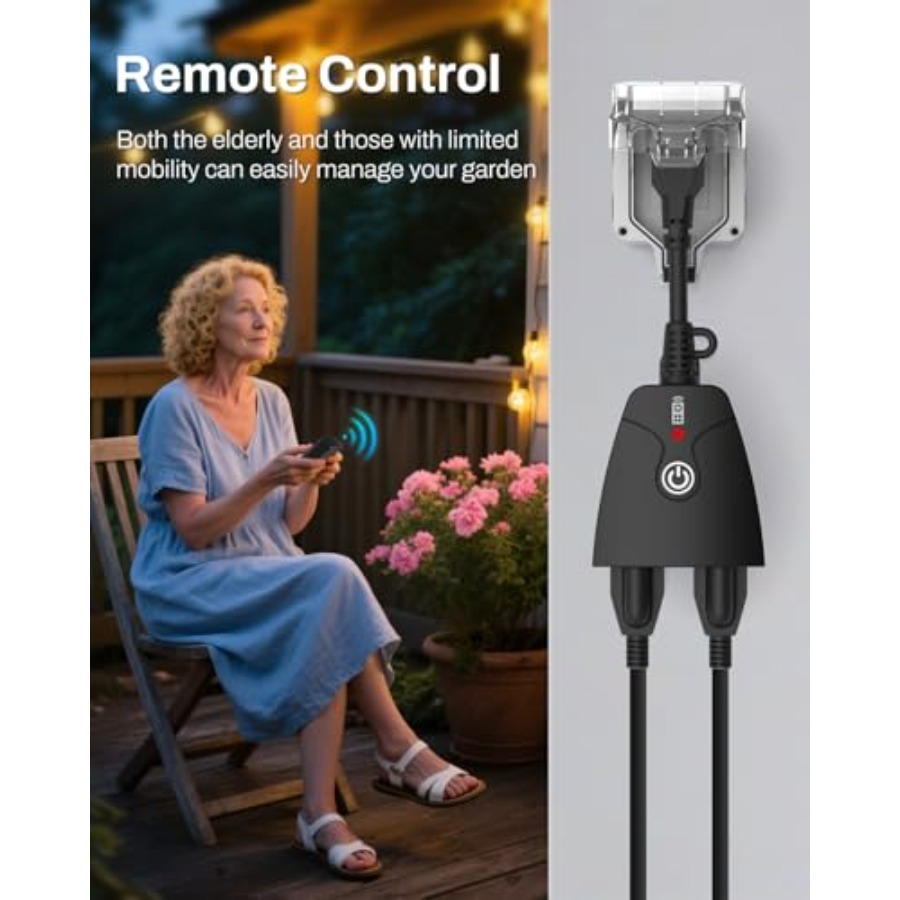 실외용 무선 원격 제어 콘센트 플러그, 비바람에 견디는 - Outdoor Power Outlet With Remote Control 리뷰 및 가격