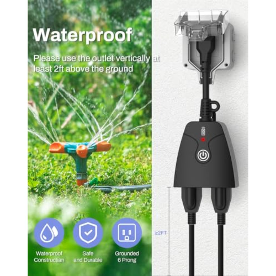 실외용 무선 원격 제어 콘센트 플러그, 비바람에 견디는 - Outdoor Power Outlet With Remote Control 리뷰 및 가격
