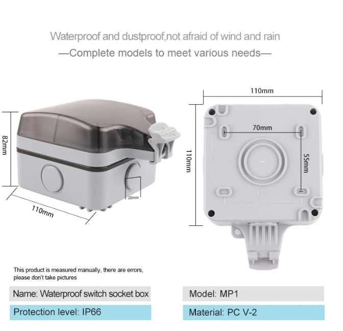 IP66 EU 표준 독일식 야외 방수 USB 소켓이 있 - Outdoor Usb Power Outlet 리뷰 및 가격