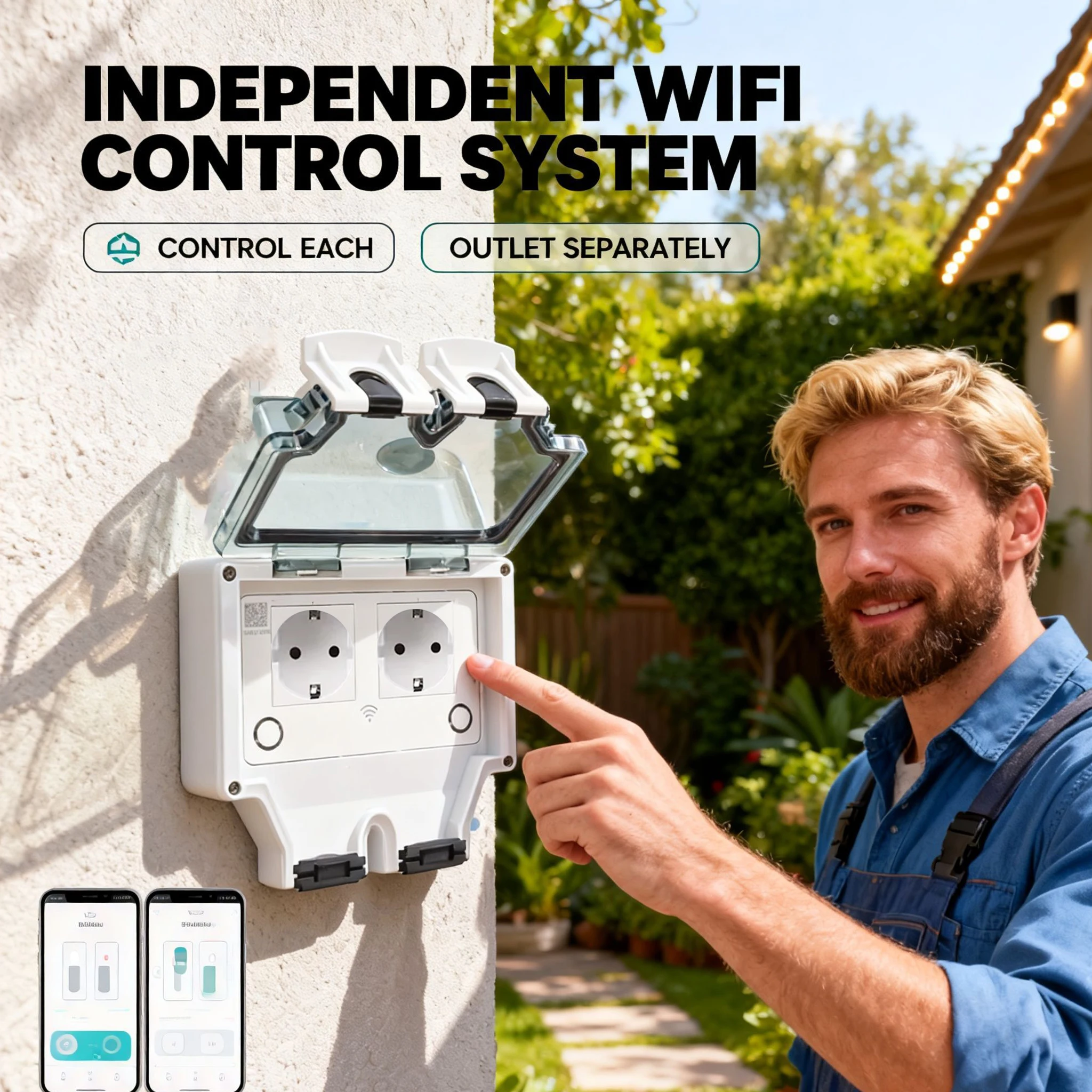 투야 방수 전기 벽면 콘센트 EU FR KR IL IP - Outdoor Power Outlet With Remote Control 리뷰 및 가격