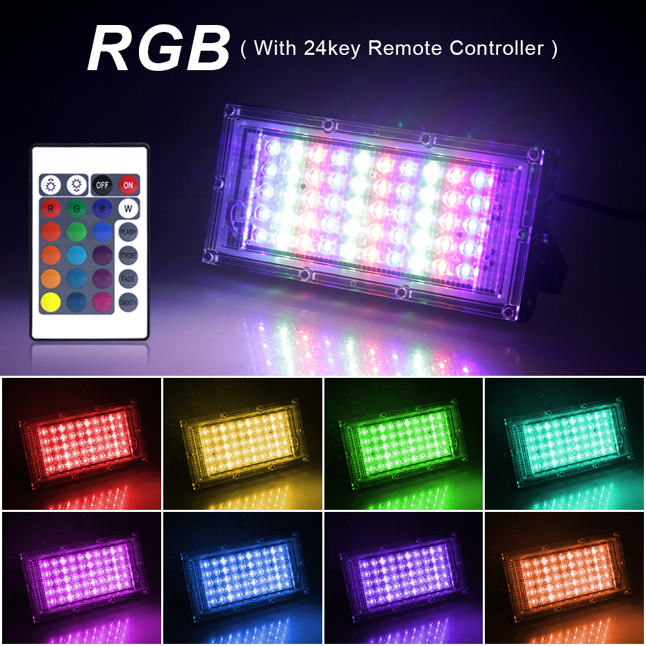 IP65 방수 RGB LED 투광등 50W/100W/3 - Outdoor Power Outlet With Remote Control 리뷰 및 가격
